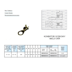 konektor oczkowy 6,2mm 1,00-2,50 cienki 100 szt